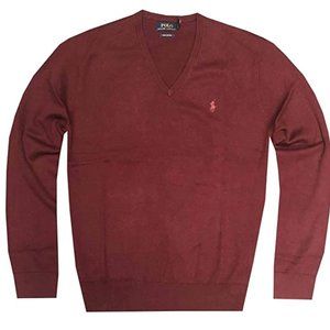 Small Classic Fit Long Sleeve V-Neck Pima Cotton
